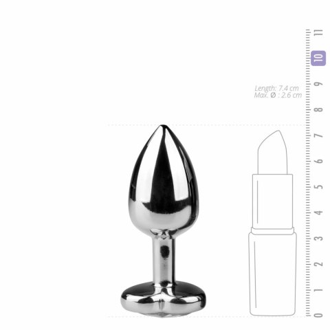 Diogol Plug Aluminiowy z Kryształem Serce Srebrny Rozmiar S