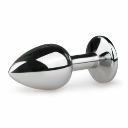 Diogol Plug Metalowy Silver/Pink S z Ozdobnym Kryształem 6,5 cm