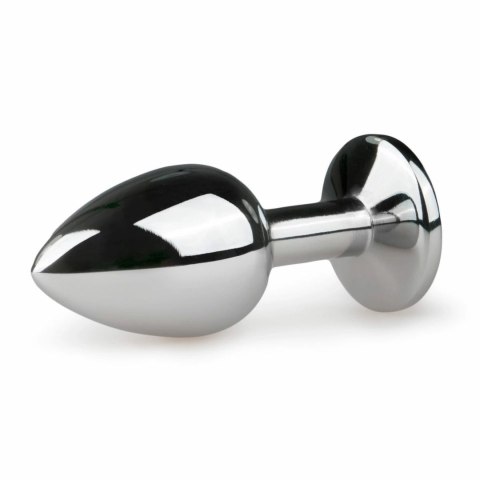 Diogol Plug Metalowy Silver/Pink S z Ozdobnym Kryształem 6,5 cm