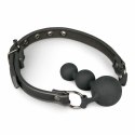 EasyToys Ball Gag silikonowy z regulowanym paskiem czarny