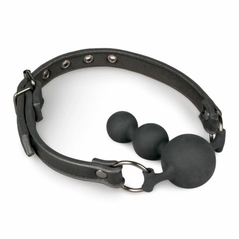 EasyToys Ball Gag silikonowy z regulowanym paskiem czarny