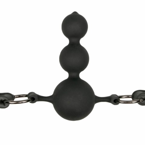 EasyToys Ball Gag silikonowy z regulowanym paskiem czarny