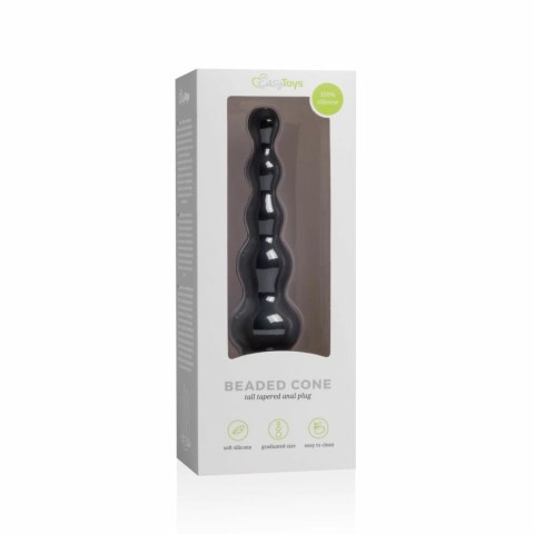 EasyToys Beaded Cone silikonowy stożek z koralikami, czarny