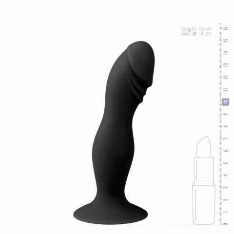 EasyToys Czarna Sonda Anatomiczna Silikonowa z Przyssawką 19 cm