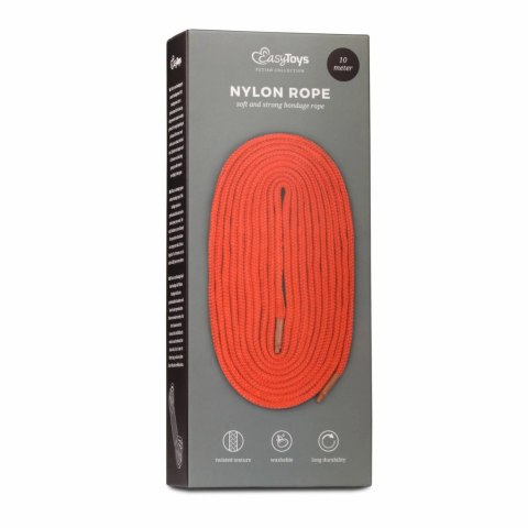 EasyToys Czerwony Sznur Bondage 10 m - Wytrzymały Nylonowy Model