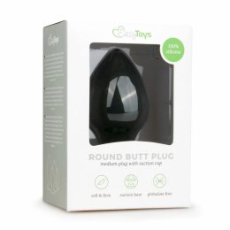 EasyToys Korek anatomiczny z przyssawką model XL czarny silikon