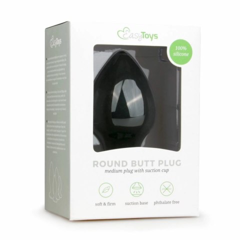 EasyToys Korek anatomiczny z przyssawką model XL czarny silikon