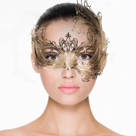 EasyToys Maskarada Metalowa Mask Gold z Kryształkami Elegancka