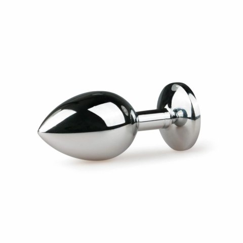 EasyToys Metalowy Plug Anatomiczny Srebrny z Rożowym Kryształem M