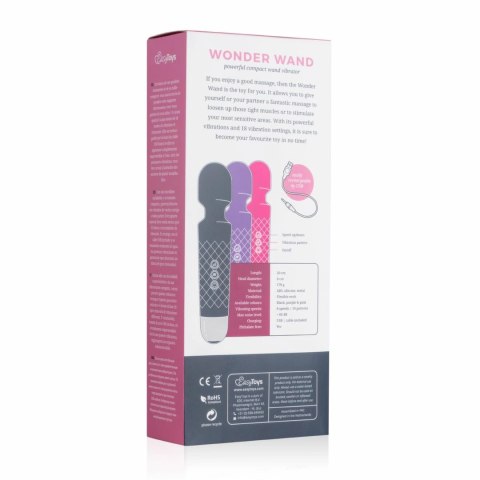 EasyToys Mini Wand Pink - Kompaktowy Masażer z 18 Trybami Wibracji