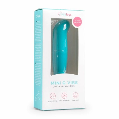 EasyToys Mini Wibrator Punktowy G z Zakrzywioną Końcowką Turkusowy