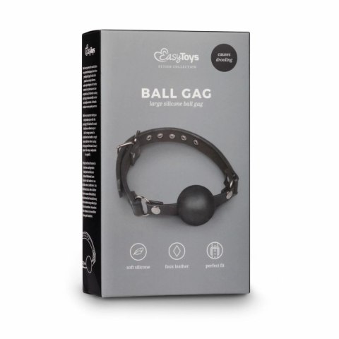 EasyToys Pasek z dużą silikonową kulą - regulowany, czarny