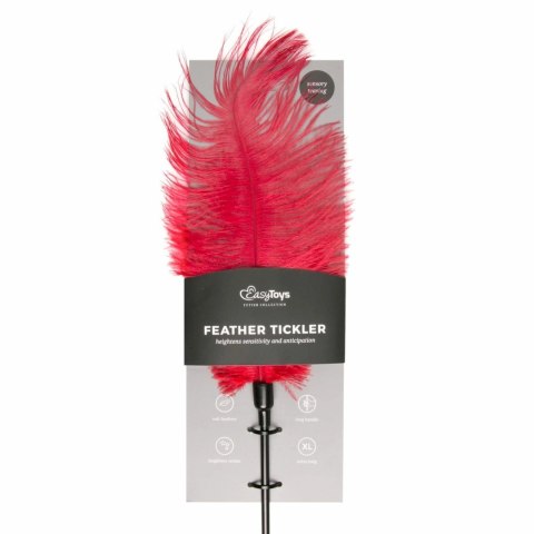 EasyToys Red Feather Tickler - czerwony piorko do zmysłowej stymulacji