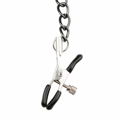EasyToys Skorzany Kołnierz Regulowany z Łańcuszkami Metalowymi 45 cm