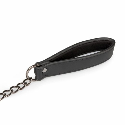 EasyToys Skorzany Kołnierz Regulowany z Łańcuszkami Metalowymi 45 cm