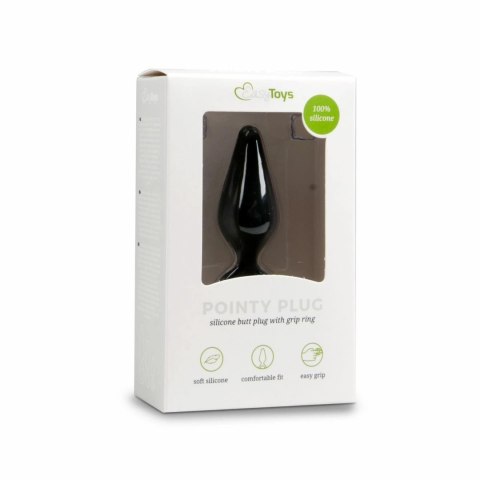 Easytoys Korek silikonowy z uchwytem, czarny, rozmiar Medium