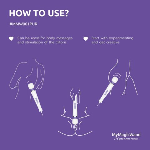 MyMagicWand Purple - wielofunkcyjny masażer o dużej mocy, 6 trybow
