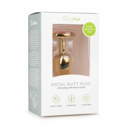 Rimba Aluminium Heart Crystal Plug - model z kryształkiem, rozmiar S