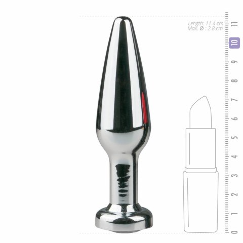 Rimba Aluminium Plug Anatomiczny Srebrny z Kryształem L