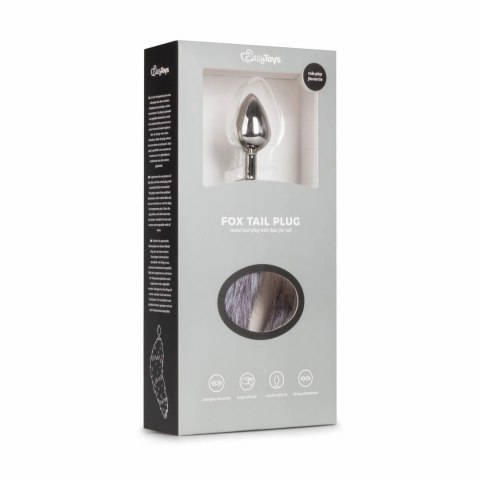 Rimba Aluminium Plug z Syntetycznym Lisim Ogonem, Srebrny, 40 cm