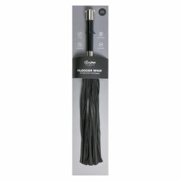 Sinner Gear Długi Flogger ze Stalową Rękojeścią 70 cm Czarny