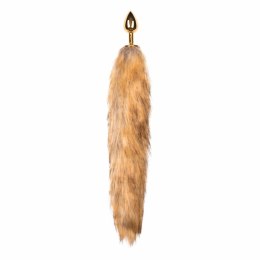 ToyJoy Aluminium Plug z Ogonem Lisim Srebrny 36 cm