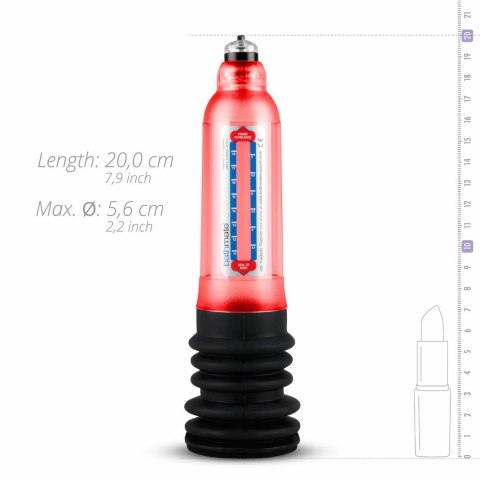 Bathmate Hydro 7 Red - system hydroterapii do modelowania ciała, 13-18 cm
