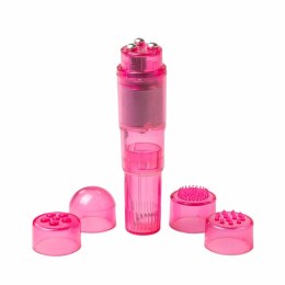 Easytoys Pocket Rocket Pink - Mini masażer z czterema końcowkami