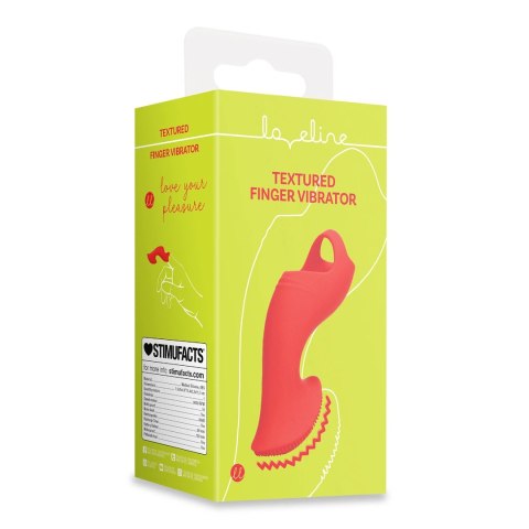 Loveline Sunrise Red - Wibrująca nakładka na palec z teksturą