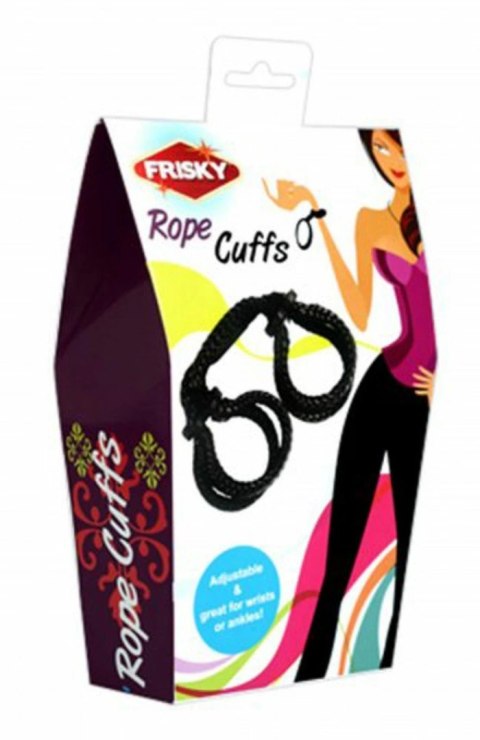 XR Brands Original Sin - wytrzymałe czarne kajdanki linowe 48 cm