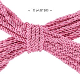 Shots Bondage Rope 10 m Rożowy - Wytrzymała lina z poliestru