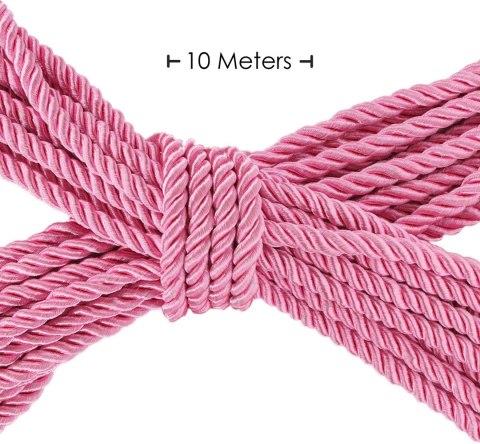 Shots Bondage Rope 10 m Rożowy - Wytrzymała lina z poliestru