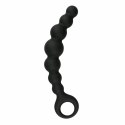 Sinner Gear Korek analny silikonowy z koralikami, czarny, 14 cm