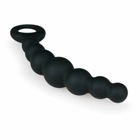 Sinner Gear Korek analny silikonowy z koralikami, czarny, 14 cm