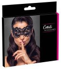 ZADO Black Mask - Elegancka Opaska z Haftem i Oczkami, Czarna