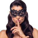 ZADO Black Mask - Elegancka Opaska z Haftem i Oczkami, Czarna
