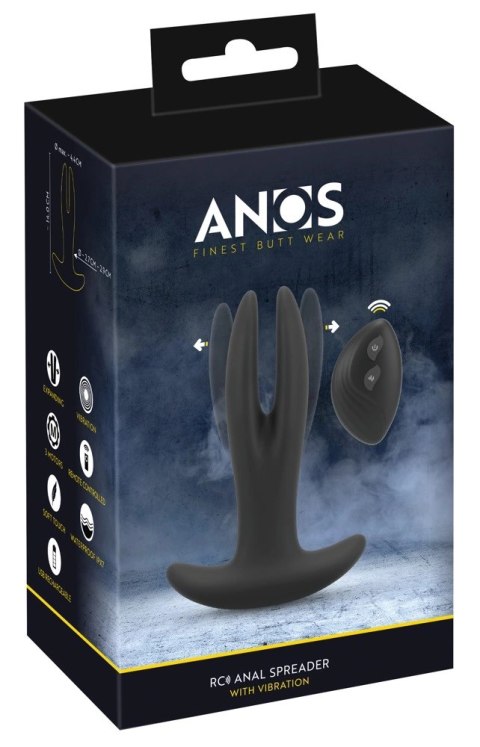 ANOS RC Spreader 2-ramienny z wibracją, silikonowy, pilot, czarny