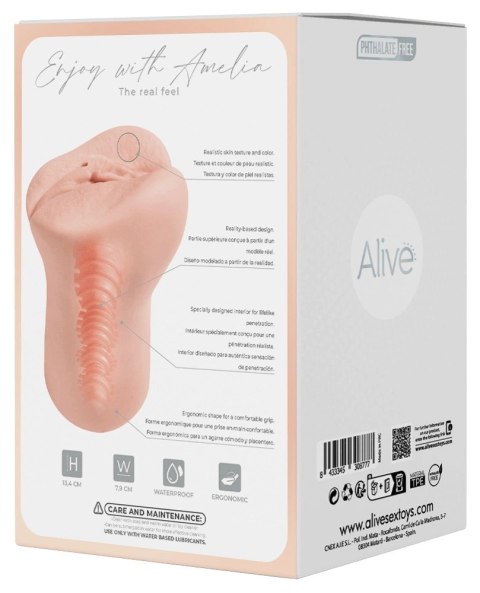 Alive Amelia - anatomiczna maszyna intymna TPE, 13,4 cm, ergonomiczna