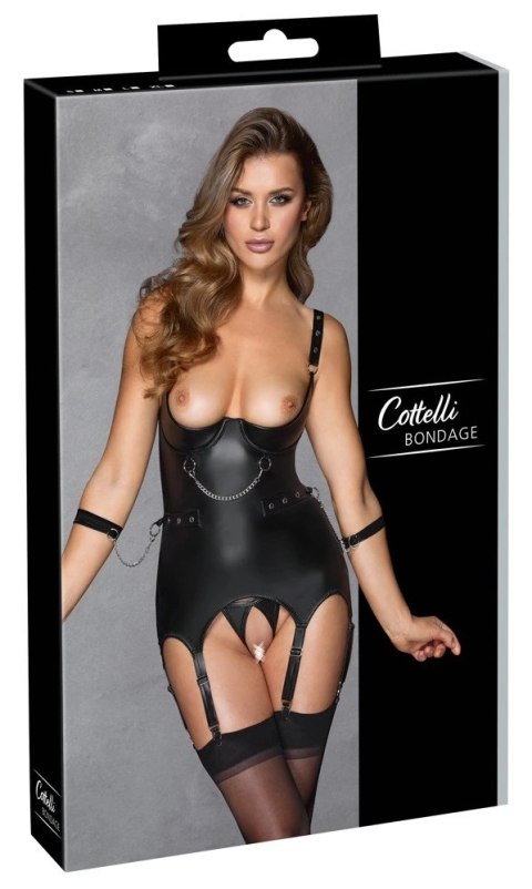 Cottelli Collection Bondage zestaw matowy M z kajdankami i paskami