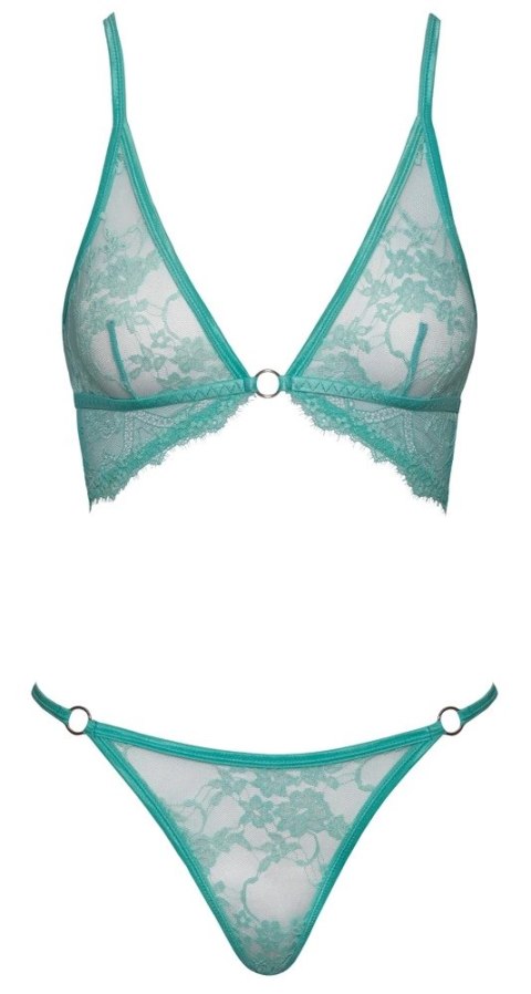Cottelli Collection FANTASY komplet koronkowy miętowy S/M