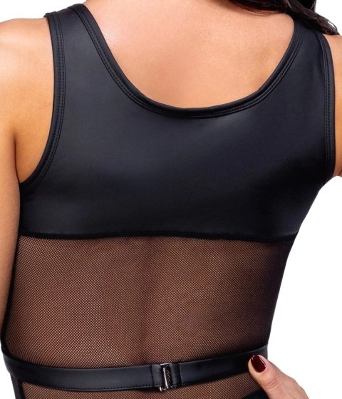 Cottelli PARTY Sukienka mini z siateczki i stringi S czarna