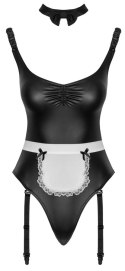 Cottelli COSTUMES Maid Body S czarny komplet z halką i chokerem