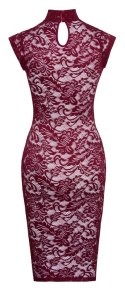Cottelli Lingerie sukienka koronkowa Bordeaux S, elegancka bez rękawow