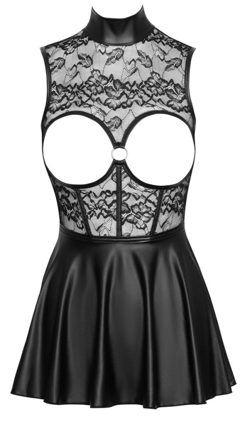 Cottelli PARTY Sukienka Open Cup M, czarna, koronka i mat