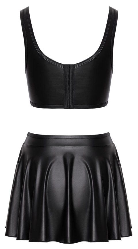 Cottelli PARTY komplet top i spodnica S czarny matowy, model podkreślający sylwetkę