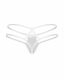 Obsessive Arrowel Panties białe - koronkowe figi z ozdobą S/M