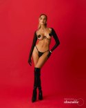 Obsessive Lustique Harness Bra Black - Regulowany Pas Biżuteryjny S/M/L