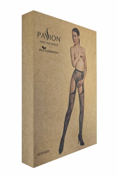 Passion ECO rajstopy z efektem pasa, otwarty krok, białe, uniwersalne