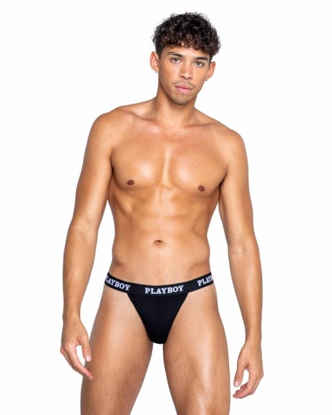 Playboy Lingerie Gym Thong Black - męski model sportowy modalowy XL