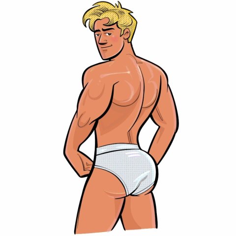 Fleshlight Fantasy Power Bottom Boy - model anatomiczny, odcień skory, etui niebieskie